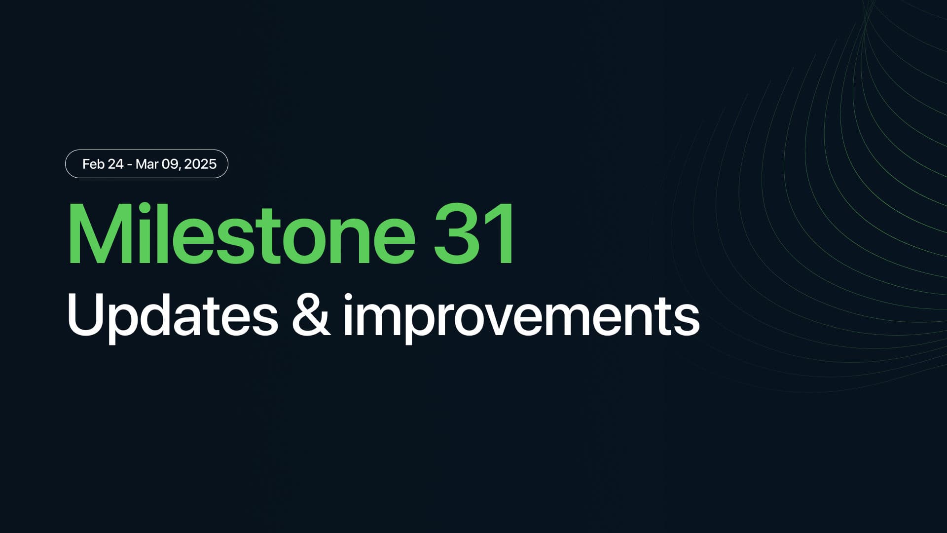 Milestone M31 - activities notifications, custom fields and more
